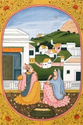 Årskalender Bild  målning för en hinduisk månad Paush, Indien