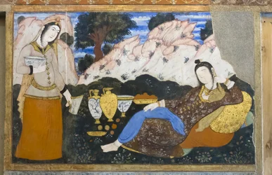 Färskt på Chehel Sotoun Palace, Esfahan, Iran