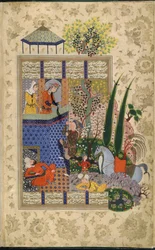 Jal Aat Rudabas balkong, från Shahnama B Firdausi (Velam)