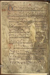 Add MS 24198 f.1v Flygelblad med psalmbok, Missal, enligt bruket av Augustinian Canons Regular, med särskilda tillägg för kyrkan St. Thomas the Martyr, Dublin (pergament)