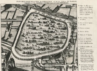 Forntida layout av Prato della Valle, största torget i Padua, Italien