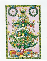 Julgran (färg litho)