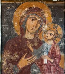 Freskomålning i kyrkan Santa Maria della Palomba