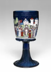 Bägare, ca 1475-1500 (glas, emaljerad och förgylld)