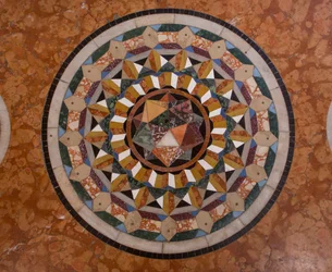 Markuskyrkan, kyrka, trottoar (mosaik)