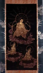 Buddha och Bodhisattvas, Muromachi-perioden (1393-1573) (målning på siden)