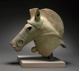 Haniwa-häst, utan datum (rött lergods)