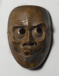 Mask möjligen av Usofuki, karaktär i Kyogen Plays (trä)