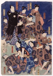 Myriad Of Actors (Triptyk) (träsnitt i färg)