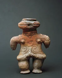 Terracotta dogu-skulptur från Akita, Jomon-perioden 1000-300-talet f.Kr