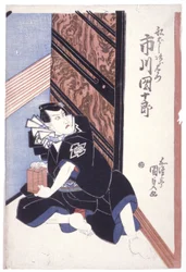 Utan titel (Ichikawa Danjuro Vii/Funahashi Jirozaemon) (träsnitt i färg)