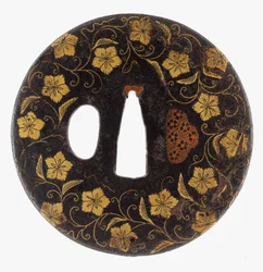 Tsuba: Blommiga rullar