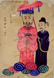 En koreansk gudom eller "Okhwangsangje" (naturligt pigment på papper)