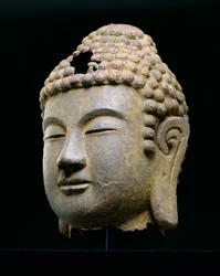 Buddhas huvud, koreanska, sent 8:e, tidigt 900-tal e.Kr. (gjutjärn)
