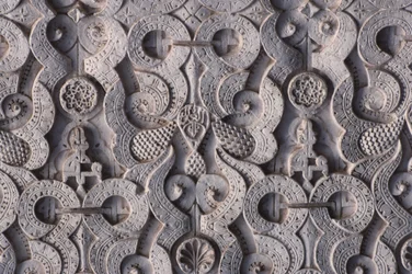 Detalj av en mur, byggd av saaderna 1565 (stuckatur)