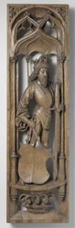 Panel från ett orgelhus, ca. 1510-20 (ek med spår av polykrom)