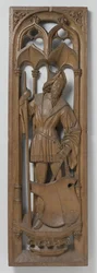 Panel från ett orgelhus, ca. 1510-20 (ek med spår av polykrom)