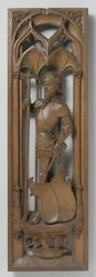Panel från ett orgelhus, ca. 1510-20 (ek med spår av polykrom)