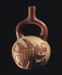 Vas med fiskdesign, Mochica, 200-800AD,(keramik)