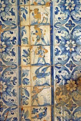 Panel som visar jaktscener, Tarouca, Portugal (keramiska plattor)