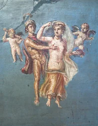 Mars och Venus på blå bakgrund, Herculaneum