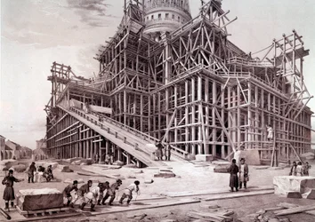 Konstruktion av vinterpalatsets kyrka (S:t Petersburg). Målning av ryska skolan