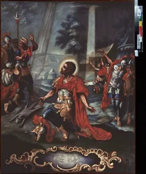 Gideons bön. (Avsnitt ur Bibeln, Domarboken). Målning av en rysk mästare, olja på duk, mitten av 1800-talet. rysk konst