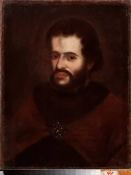 Porträtt av tsar Ivan V Aleksijevitj (1666-1696). Målning av en rysk mästare, olja på duk, tidigt 1700-tal. National Art Gallery of Komi Republic, Sykyivkar (Ryssland).