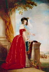 Porträtt av imponerande Alexandra Fedorovna eller Alexandra Feodorovna (1872-1918), fru till Nicholas II. Anonym målning av den ryska skolan. St Petersburg, Eremitaget.