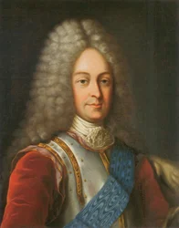 Porträtt av prins Vasilij Lukich Dolgorukov, första hälften av 1700-talet (lito i färg)
