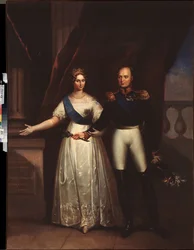 Porträtt av kejsar Alexander I (1777-1825), med hans fru (Elisabeth Alexeievna, född prinsessan Louise Augusta av Baden