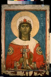 ""Representation of Saint Barbara"" rysk ikon. måla på trä