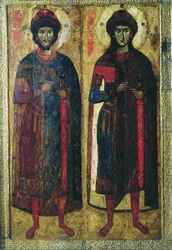 Saints Boris och Gleb, rysk ikon