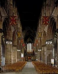 Gotisk konst: utsikt över det inre av Glasgow Cathedral. 1100-talet. Skottland