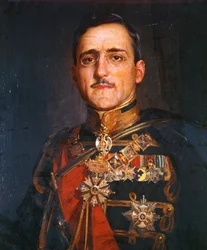Kung Alexander I av Jugoslavien (olja på duk)