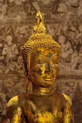 Buddhabild i Ayutthaya-stil (förgylld brons)