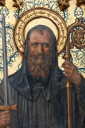Hermitage (Hermitage av Nuestra Señora de La Plaza). Interiör. Altaret. Detalj av altaret. Altare (målning)