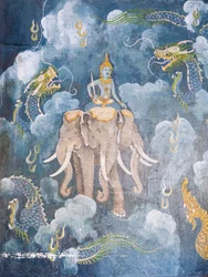 Freskomålning föreställande en scen ur Buddhas liv, Wat Phra That Doi Suthep-templet (freskomålning)