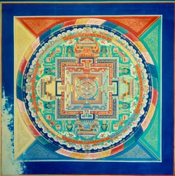 Mandal de Sarvid Vairochana Tak av Potala Palace i Lhasa. Tibet