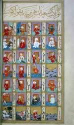 Turkisk astrologi: de sju planeterna och de olika metierna. Manuskript från medeltiden, BN, Paris.