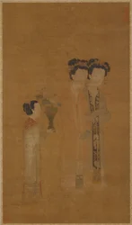 Hovdamer och skötare, Mingdynastin, 1500-talet.