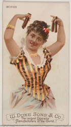 Bones, från Musical Instruments-serien N82 för cigaretter av märket Duke, 1888., 1888.