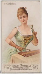 Xylofon, från Musical Instruments-serien N82 för cigaretter av märket Duke, 1888., 1888.