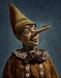 Pinocchio, 2013 (skrapkartong, färglagd digitalt)