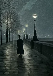 Sherlock Holmes, 2004 (scratchboard, färglagd digitalt)