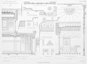 Inredningsdetaljer av Homwood, Glasgow (gravyr)