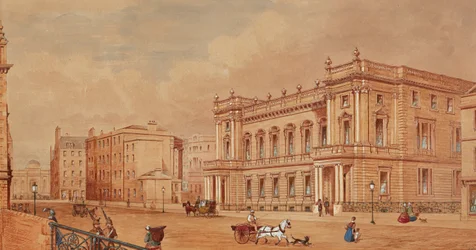 Prospect of Edinburgh (penna, penna och bläck och akvarell)