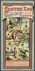 Reklambroschyr för Scottish Zoo and Variety Circus, ca 1890