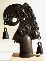 Art Scythia (Scythic Civilization eller Scythia): Brons spjutspets dekorerar ett fantastiskt djur. Från Ulski (Kuban), Norra Kaukasus i Ryssland, 300-talet f.Kr. Höjd: 28 cm. Eremitagemuseet Sankt Petersburg
