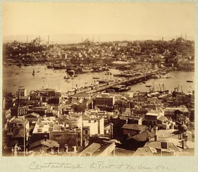 Panorama med utsikt över Istanbul och Bosporen, omkring 1890